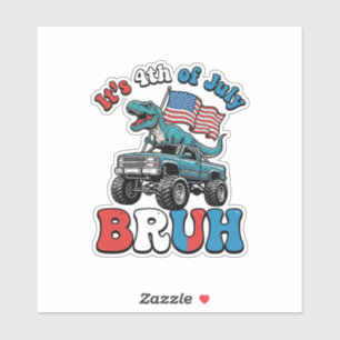 Funny 4th of July Dinosaur Monster Truck Shirt_1
