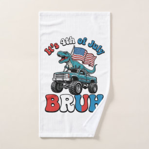Funny 4th of July Dinosaur Monster Truck Shirt_1 Hand Towel