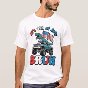 Funny 4th of July Dinosaur Monster Truck Shirt_1 T-Shirt