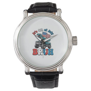Funny 4th of July Dinosaur Monster Truck Shirt_1 Watch