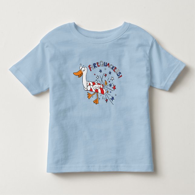 Funny 4th of July Duck Cute Kids Toddler T-Shirt (Front)