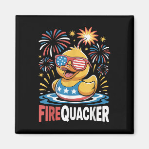 Funny 4th Of July Duck Firequacker Patriotic Fourt Magnet