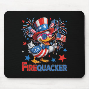 Funny 4th Of July Duck Firequacker Patriotic Usa F Mouse Pad