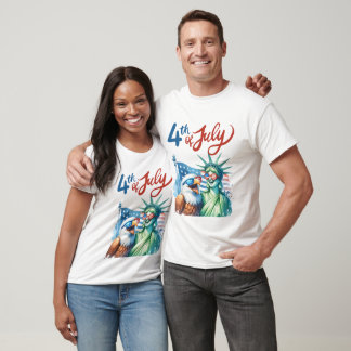 Funny 4th of July Eagle and Liberty, Patriotic Tee