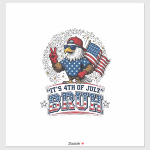Funny 4th of July Eagle Bruh Patriotic Shirt Desig