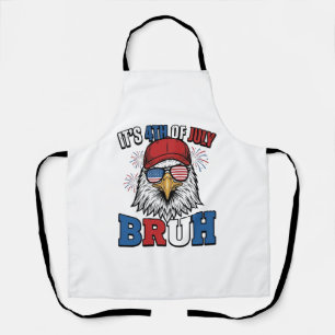Funny 4th of July Eagle Bruh Patriotic Shirt Desig Apron