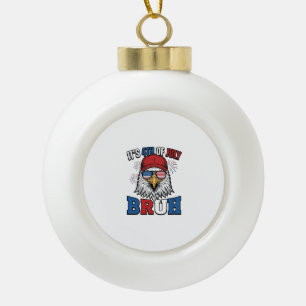 Funny 4th of July Eagle Bruh Patriotic Shirt Desig Ceramic Ball Christmas Ornament