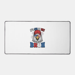 Funny 4th of July Eagle Bruh Patriotic Shirt Desig Desk Mat