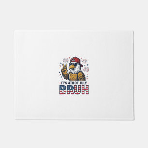 Funny 4th of July Eagle Bruh Patriotic Shirt Desig Doormat