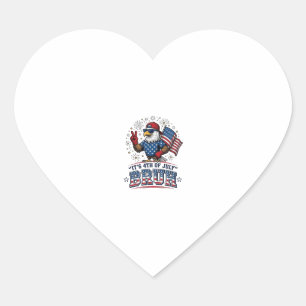 Funny 4th of July Eagle Bruh Patriotic Shirt Desig Heart Sticker