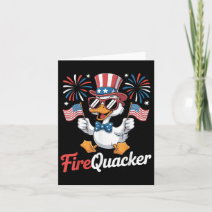 Funny 4th Of July Firequacker Duck Fourth Of July  Card