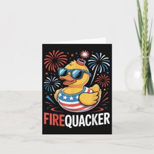 Funny 4th Of July Firequacker Duck Fourth Of July Card