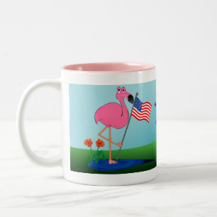 Funny 4th of July Flamingo Mug