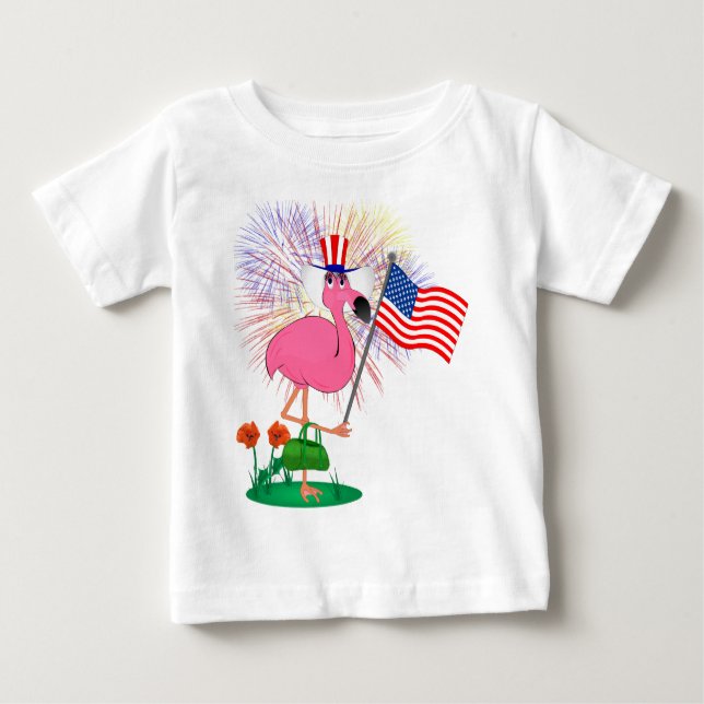 Funny 4th of July Flamingo Shirt (Front)