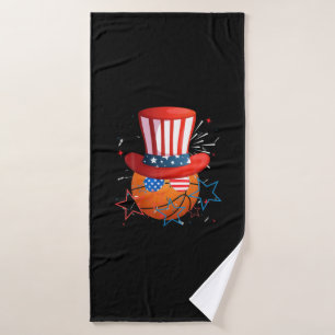 Funny 4Th Of July For Basketball Lovers Bath Towel