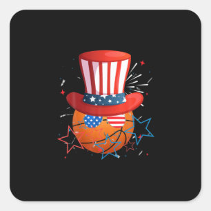 Funny 4Th Of July For Basketball Lovers Square Sticker