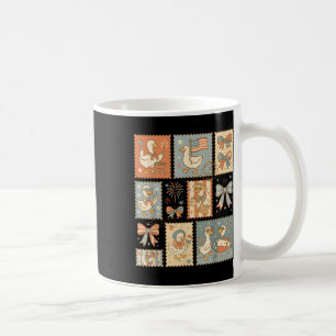 Funny 4th Of July Goose Retro Independence Day Fir Coffee Mug