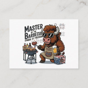 Funny 4th of July Grill Master Bison BBQ Enclosure Card