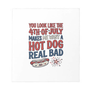 Funny 4th of July Hot Dog Patriotic Shirt Design_1 Notepad