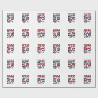 Funny 4th of July Hot Dog Patriotic Shirt Design_1 Wrapping Paper