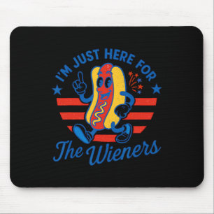 Funny 4th Of July Hot Dog Usa Patriotic Independen Mouse Pad