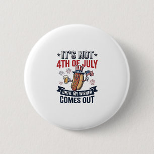 Funny 4th Of July Hot Dog Vintage Patriotic Shirt_ 6 Cm Round Badge