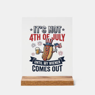 Funny 4th Of July Hot Dog Vintage Patriotic Shirt_ Acrylic Sign
