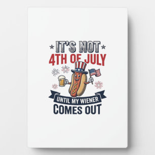 Funny 4th Of July Hot Dog Vintage Patriotic Shirt_ Plaque