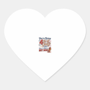 Funny 4th of July Hot Dog Vintage Shirt Design_1 Heart Sticker