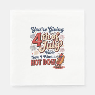 Funny 4th of July Hot Dog Vintage Shirt Design_1 Napkin