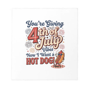 Funny 4th of July Hot Dog Vintage Shirt Design_1 Notepad