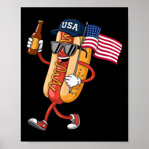 Funny 4th Of July Independence Day Hot Dog Wieners Poster