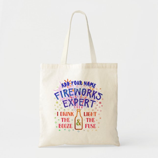 Funny 4th of July Independence Fireworks Expert V2 Tote Bag (Front)