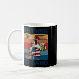 Funny 4th Of July Just Here To Ng Usa Flag Chicken Coffee Mug