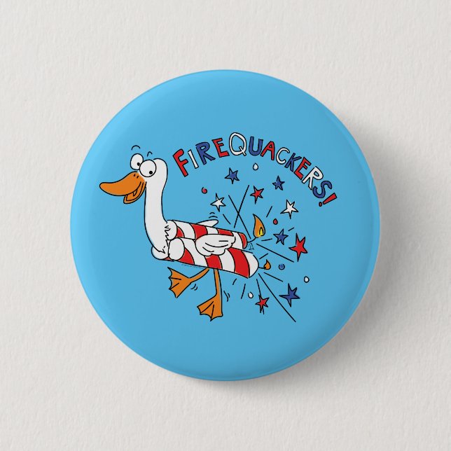 Funny 4th of July Kids Cartoon 6 Cm Round Badge (Front)
