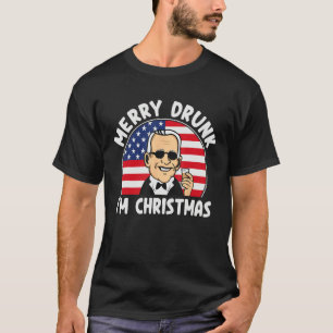 Funny 4th of July Merry Drunk I'm Christmas Men &  T-Shirt