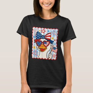 Funny 4th Of July Patriotic Silly Goose American G T-Shirt