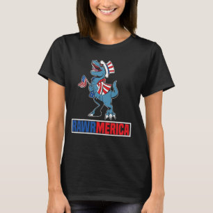 Funny 4th Of July Rawrmerica Kids American T-Shirt