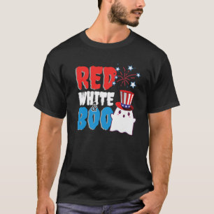 Funny 4Th Of July Red White And Boo Patriotic Cute T-Shirt
