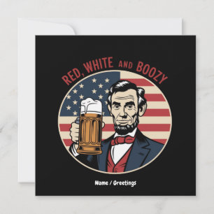 Funny 4th of July Red White and Boozy  Invitation