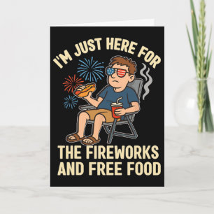 Funny 4th Of July Shirt Men Women Im Just Here For Card