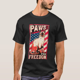 Funny 4Th of July Siamese Cat Lover American Patri T-Shirt