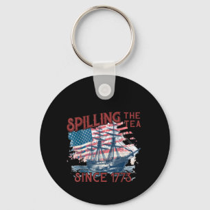 Funny 4Th Of July Spilling The Tea Since 1773 Four Key Ring