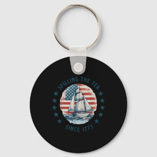 Funny 4th Of July Spilling The Tea Since 1773 Four Key Ring