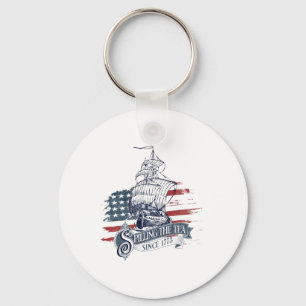Funny 4th Of July Spilling The Tea Since 1773 Four Key Ring