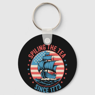 Funny 4Th Of July Spilling The Tea Since 1773 Four Key Ring