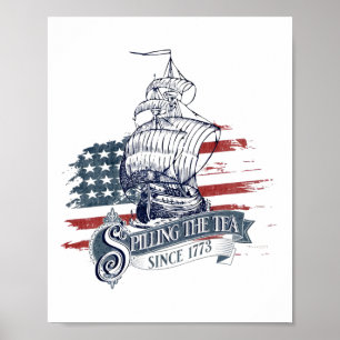 Funny 4th Of July Spilling The Tea Since 1773 Four Poster