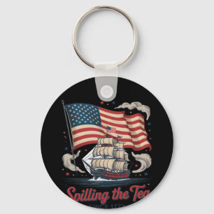 Funny 4Th Of July Spilling The Tea Since 1773 USA  Key Ring