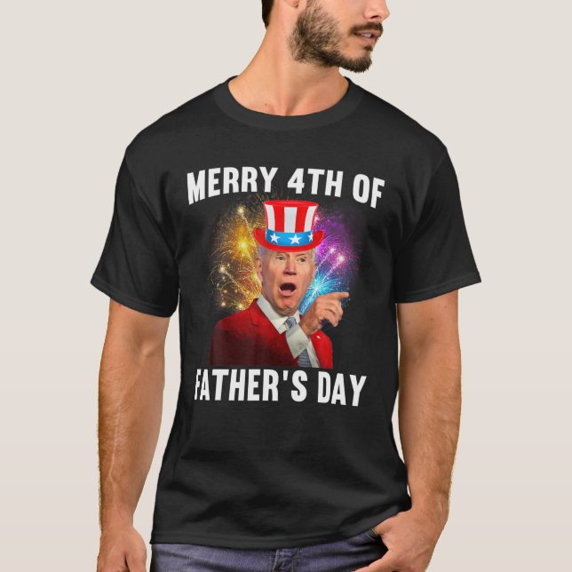 Funny 4Th Of July Tee - Joe Biden Merry 4Th Of Fat (Front)