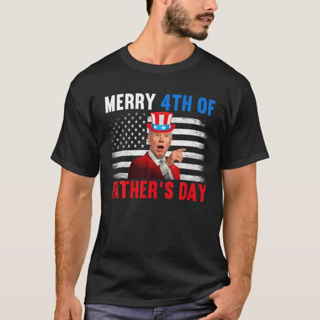 Funny 4Th Of July Tee - Joe Biden Merry 4Th Of Fat (Front)